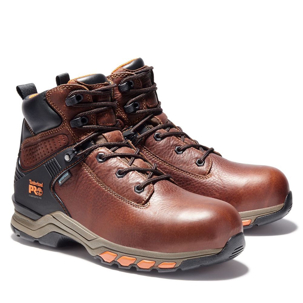 Timberland Mens Work Boots PRO® Hypercharge 6\" Comp Toe - Brown/Black - India ES9546280